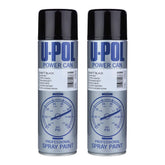 2X Upol Power Can Topcoat Matt Black Aerosol Spray 500ml Spray Paint
